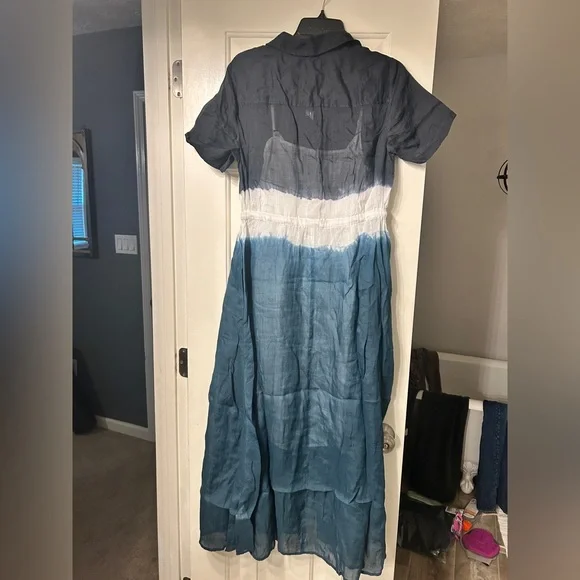 NWT J Crew Cerise shirtdress in dip-dyed ramie Size 10 - Picture 7 of 12